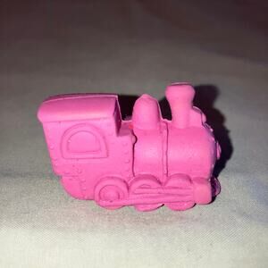 Office Locomotive Train Shaped Pencil Top Eraser Pink Railroad Office Supply